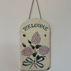 Hand Painted Slate Wall Art - Welcome Sign